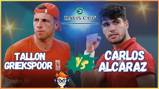 🔴Tallon Griekspoor vs Carlos Alcaraz  Coppa Davis 🎾 Tennis live daviscup [upl. by Einnij]