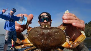 CRABBING OFF THE DOCK AT THE JETTY FISHERY IN OREGON [upl. by Lemuela835]