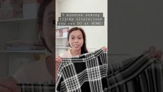 How to tighten the skirt waistline How to take in a skirt waist 5 min Skirt Alteration shorts [upl. by Suk]