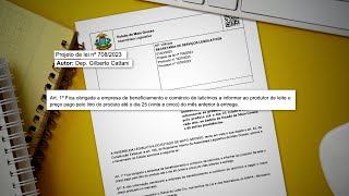 ALMT aprova projeto que obriga as empresas de laticínios informarem o valor pago pelo leite [upl. by Flyn279]