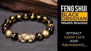 Feng Shui Black Obsidian Wealth Bracelet [upl. by Durnan]