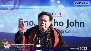 Kho Johns Speech  during the Presidentship of United Naga Council UNC IMS Live [upl. by Ahseeyt]