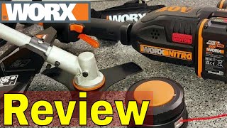 WORX WG186E Grass Trimmer With Brush Cutter Blade Review amp Demo [upl. by Vin]