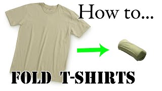 How to Fold TShirt for Vacation Ranger Roll  Efficient Compact SpaceSaving Army Packing Hack [upl. by Awhsoj]