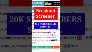 Chartink Breakout Screener  Chartink Screener  Breakout Screener shorts viral ytshortstrending [upl. by Gord]