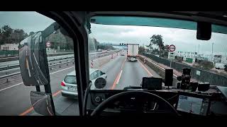 POV Driving VOLVO FH500 in Germanyautobahn [upl. by Ecnerwaled]