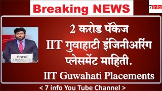 IIT Guwahati Placements IIT गुवाहाटी इंजिनीअरिंगप्लेसमेंट माहिती2 करोड पॅकेज [upl. by Tenney964]