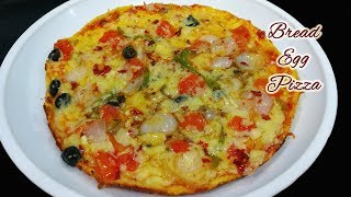 Bread Egg Pizza  Omelette Pizza Recipe [upl. by Khichabia]