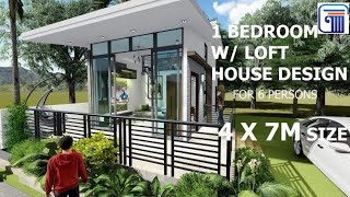 4 X 7M BUILDING SIZE LOFT HOUSE DESIGN for 6 persons [upl. by Marin]