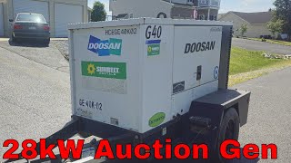 Picking up 2012 Doosan 28Kw Mobile Generator Sight Unseen [upl. by Godard]