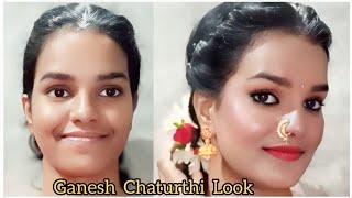 Maharashtrian Makeup Tutorial for Ganesh Chaturthi  Marathi Look Suman Gupta [upl. by Barn301]