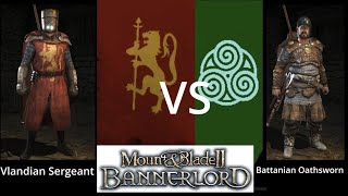 Bannerlord T5 Troop Comparison  Vlandian Sergeant Vs Battanian Oathsworn [upl. by Eanil760]