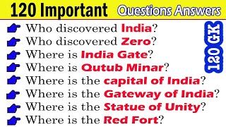 120 Most Important GK in English  India GK Questions and Answers for all student’s  India Quiz [upl. by Carmela]