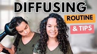 How To Diffuse Curly Hair  Diffusing Curly Hair No Frizz [upl. by Pentha]