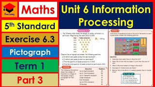 Information Processing Exercise 63 5th Std Maths Unit 6 Pages 85 to 89 Part 3 Pictograph [upl. by Bernarr]