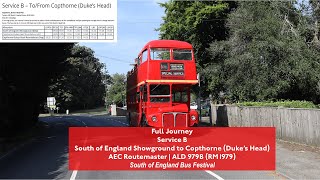 Full Journey  Service B to Copthorne Dukes Head Roundabout  AEC Routemaster  RM1979 ALD 979B [upl. by Polash]