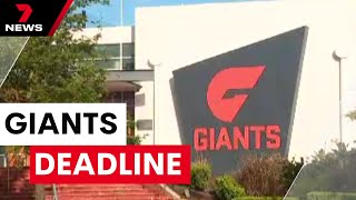 GWS Giants players in hot water after wild end of season party  7NEWS [upl. by Mallory120]