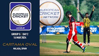 🔴 European Cricket League 2024  Group G Day 2  Cartama Oval Malaga Spain  T10 Live Cricket [upl. by Lachman]