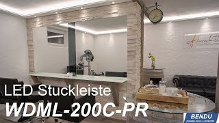 Indirekte und direkte LEDBeleuchtung von Wand und Decke mit der Stuckleiste WDML200CPR von BENDU [upl. by Anahgem366]