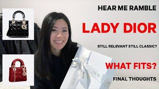 CLASSIC LADY DIOR UNBOXING  MOD SHOTS  WHAT FITS  IS IT WORTH IT  PATENT LEATHER VS LAMBSKIN [upl. by Amlev]