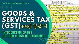 What is GST I GST For Class 11 I Introduction Of GST I GST For Beginners In Hindi [upl. by Ilise145]