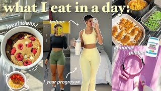 WHAT I EAT IN A DAY  ATHOME WORKOUT  healthy meals high protein amp BetterMe pilates equipment [upl. by Xam]