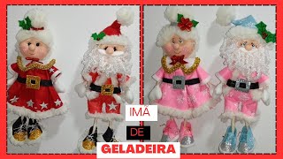 Papai e Mamãe Noel Ímãs de Geladeira Feitos com Cordão  Decoração de Natal DIY 🎅🤶 [upl. by Ylehsa226]