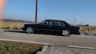 Mercedes w126 350sdl burnout om603 [upl. by Aihtiekal873]