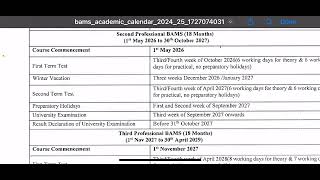 NCISM ACADEMIC Calendar 202425 Batch  BAMS BHMS BUMS Academic Calendar New Batch 202425 [upl. by Alesandrini]