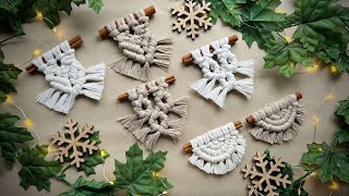 3 Simple Macrame Christmas Tree Ornaments  Easy Macrame Tutorial [upl. by Harikahs]