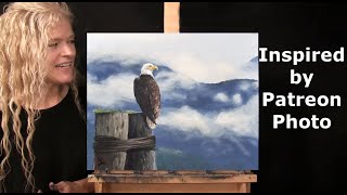 Learn How to Draw and Paint quotBEAUTIFUL BALD EAGLEquot with Acrylics Art TutorialPaint and Sip at Home [upl. by Malka]