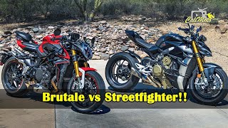 MV Agusta Brutale 1000rr vs Ducati Streetfighter V4S [upl. by Ummersen]