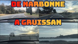 ROUTE DE NARBONNE À GRUISSAN PLAGE  France Roadtrip pov car driving [upl. by Inami47]