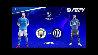 EA Sports FC 24  Manchester City 4 Vs 1 Inter Milan  UEFA Champions League Gameplay online 4K 80 [upl. by Yadahs778]