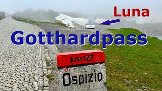 Gotthardpass 6° Regen  Sonntagsausfahrt mit dem Tesla  Verbrauch Tesla Camper Van FSD und [upl. by Shirlee]