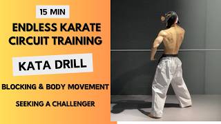 15 min Endless karate circuit training  basic karate kata moves for beginners  Uke amp Tenshin [upl. by Ginevra]