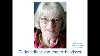 NG Kerk Vredendal  Gedenkdiens van Jeanettha Visser [upl. by Joachim]