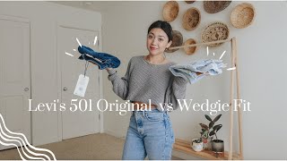 Levis Jeans TryOn  501 Originals vs Wedgie Fit  Delightfully Ivonne [upl. by Barimah979]