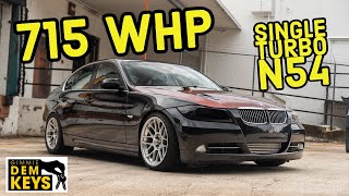 715 whp Precision 6766 Single Turbo N54 335i  Gimmie Dem Keys [upl. by Analli]