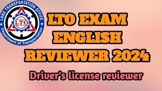 LTO EXAM ENGLISH REVIEWER PART 2 [upl. by Ahsitel]