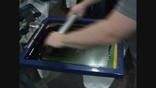 Amazing screen printing demo with a push stroke on tshirts [upl. by Ennaillek]