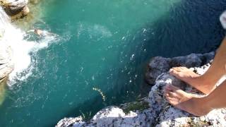 Klippenspringen Cijevna 15m  Cliff Jumping Extreme 50ft [upl. by Ainessey]