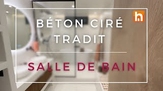 Réaliser une salle de bain en béton ciré  Kit béton ciré Tradit finition Optimum sur carrelage [upl. by Enilauqcaj713]