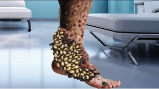 ASMR Foot Treatment Animation  Ticks and Maggot Removal Animation [upl. by Horton542]