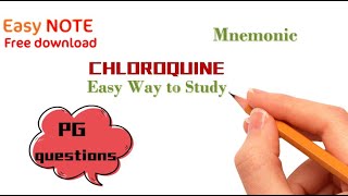 CHLOROQUINE easiest way to learn  Pharmacology  Antimalarial drug  mnemonic [upl. by Annawak470]