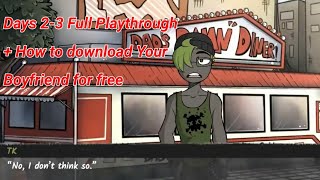 Your Boyfriend Game Days 23 Full Playthrough No Commentary  How to download for free [upl. by Barthold]