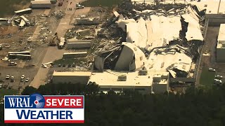 Before and After Pfizer facility damaged by North Carolina Tornado  50k pallets of meds damaged [upl. by Htebizile178]