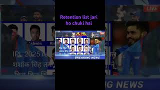 IPL 2025 retention list filmistory shortsfeed shortvideo shorts ipl2025megaauction [upl. by Ahsinav164]