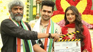 Ram Pothineni and Bhagyashri Borse New Movie Pooja Ceremony  RAPO22 Movie Opening [upl. by Alla]