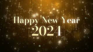 HAPPY NEW YEAR 2024 BG Video Wallpaper Screesaver 1 HOUR yellow gold [upl. by Irak132]